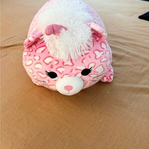 Squishmallows Pink and White Leopard Plush